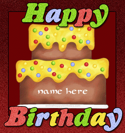 Photo of Write name on animated clipart happy birthday cake