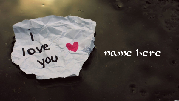 Photo of write your name on i love you paper