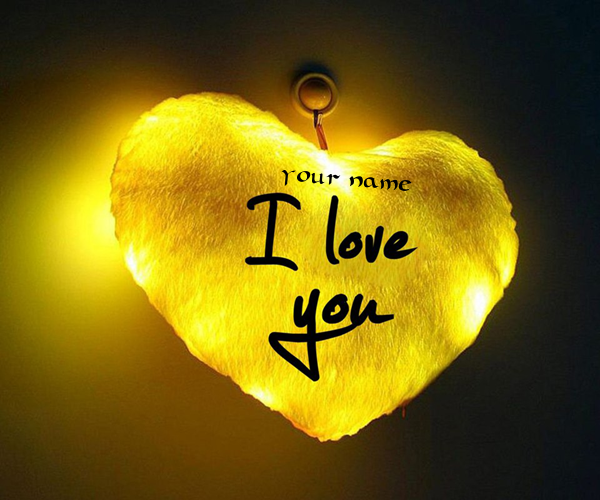 Photo of write your name on i love you golden heart pictuer