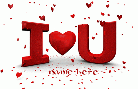 Photo of write your love name on animated i love you gif