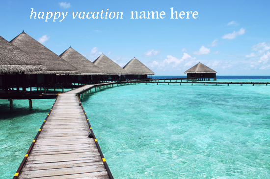 Photo of write your friend name on happy vacation image