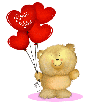 Photo of bear with love baloon