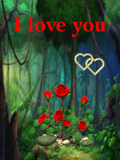 I love you with flowers animated gif