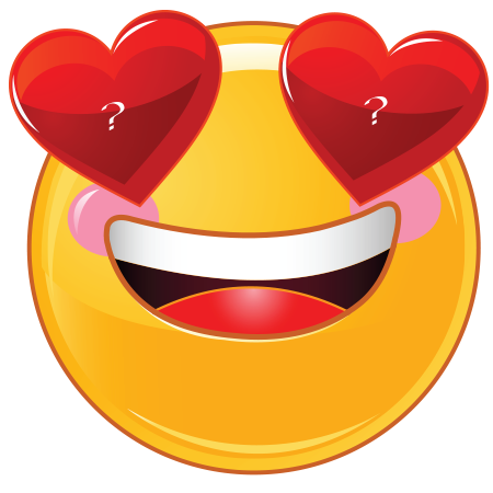 Photo of write a character on smiley with heart shaped eyes image