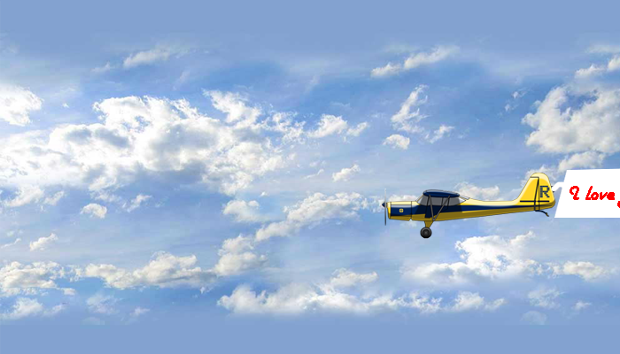 Photo of write your name on flying plane with banner gif images