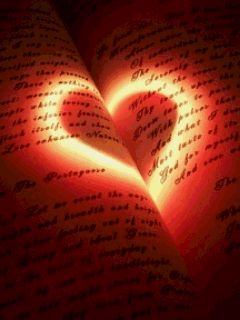 heart lights on a book