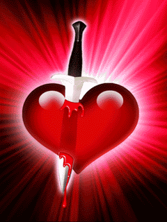 Photo of knife in a heart animated gif