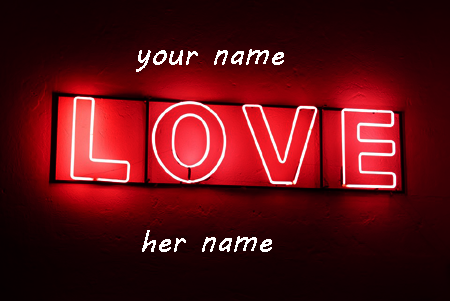 Photo of write your names on love word gif image