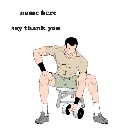 Photo of write your name on gym man say click like