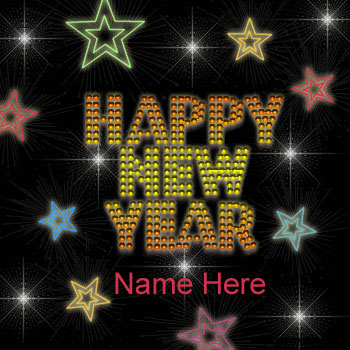 Photo of write name on gif happy new year gif card with name