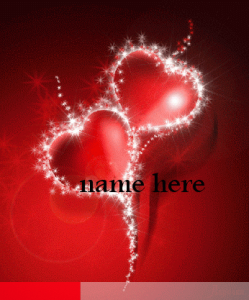 Photo of Write name on two red hearts animated gif