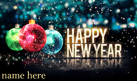 Photo of write name on gif happy new year