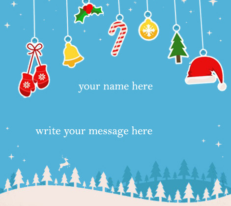 Photo of write your name and your message on gif christmas card