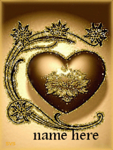 Photo of Write name on animated golden heart