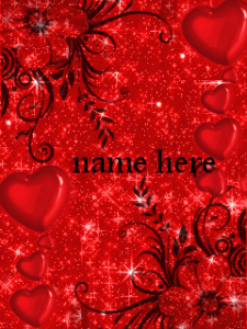 Photo of Write name on animated red hearts and flowers