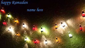 Photo of write your name on happy Ramadan gif photo