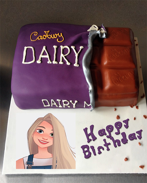 Photo Frame Happy Birthday Cadbury Chocolate Cake - Photo Frame Happy Birthday Cadbury Chocolate Cake