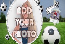 Photo of football player kids cartoon photo frame