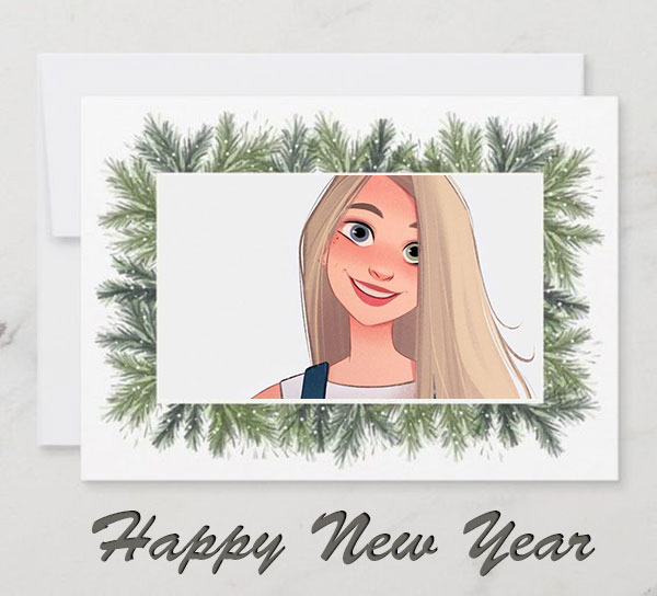 happy new year silver card photo frame - happy new year silver card photo frame