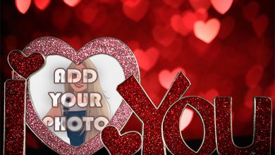 Photo of i love you with romantic light Romantic photo frame