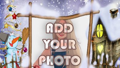 Photo of snow garden kids cartoon photo frame