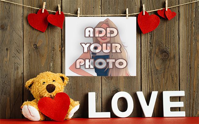 the love wall with teddy bear Romantic photo frame - the love wall with teddy bear Romantic photo frame
