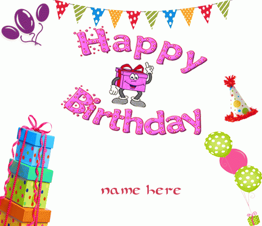 Photo of write your name on Birthday gif card for friends With Name on it