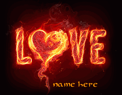 Photo of write your name on fire gif love image