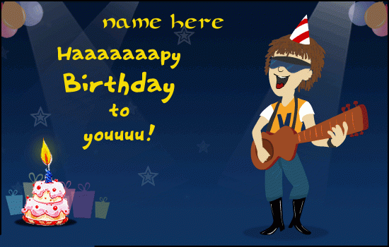 Photo of write your name on animated singer say happy birthday to you