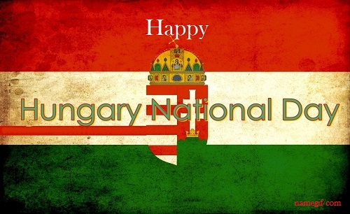 Hungary National Day hungary  - Happy Birthday cake Photo frame chocolate and cherry birthday cake