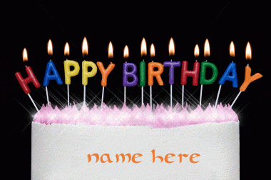 Photo of Write name on Unique birthday cake animation candles