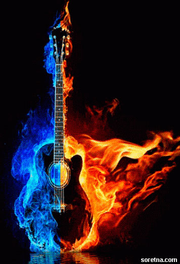 Photo of write your name on your fire guitar gif photo