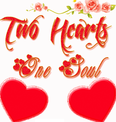 two hearts think as 01 - write your names on love word gif image