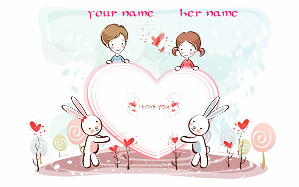 Photo of write your names on i love you couples image