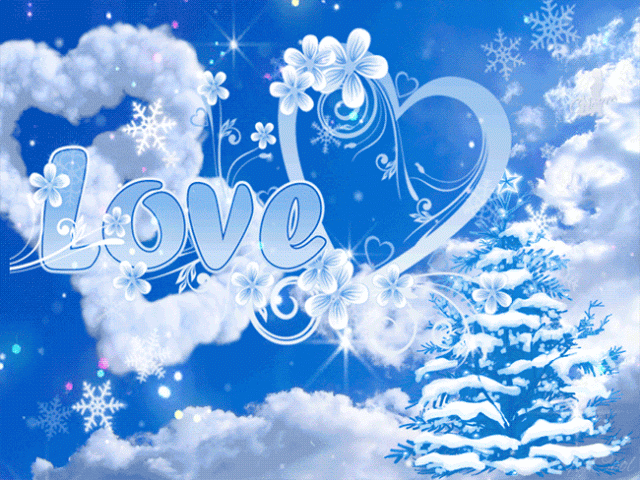 Blue Love animated gif - 2 love frames for photoshop full romantic frame