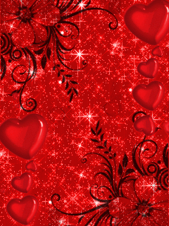 Deep red hearts - I thought of you today animated gif
