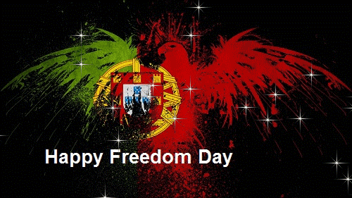 HAPPY FREEDOM DAY PORTUGAL - write your name on color love animated gif