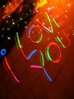 I love you with lights animated gif - Electric heart animated gif