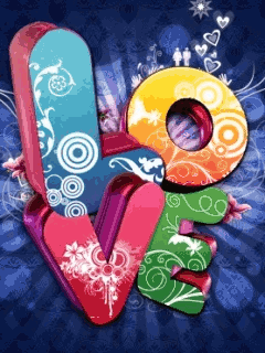 Love animated gif - two heart photo frame