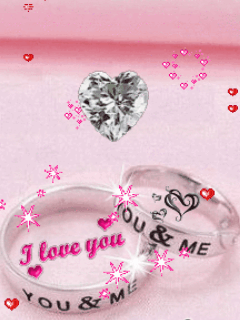 Love you and me animated gif - write you name on 4 lover images