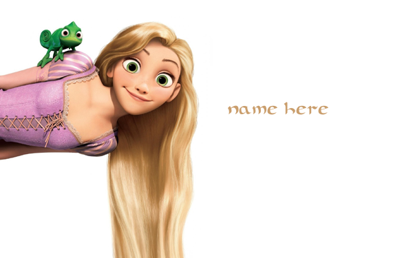 Rapunzel 14 - write your name on lover birthday cake