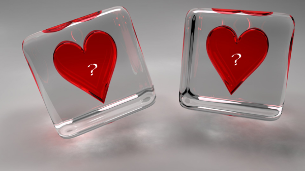 Photo of write yours characters on two hearts in cube