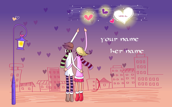 Photo of write your names on love is your lovers name photo