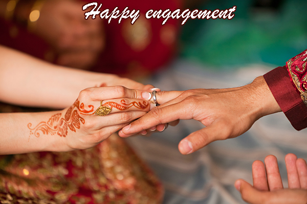 Photo of write your names on happy engagement Indian photo