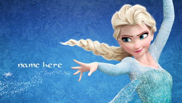 Photo of write your name on frozen image