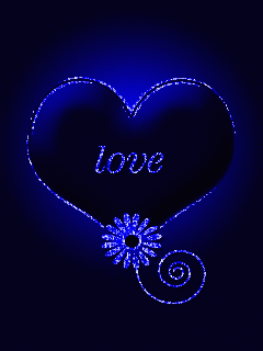 love on blue heart - good night beautiful flowers photo