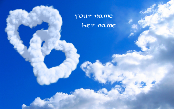 Photo of write your names on the sky with the clouds