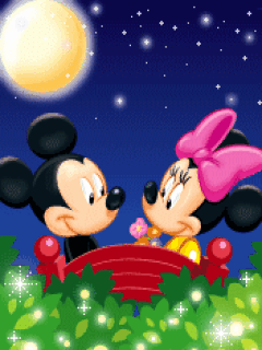 mickey and minnie love - Red animated rose for you