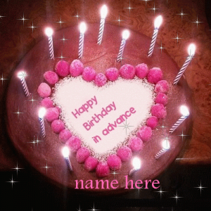 Photo of Write any name on happy birthday in advance gif