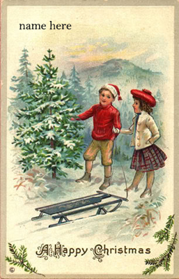 happy christmas - snow garden kids cartoon photo frame